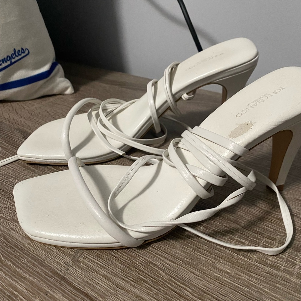 Tony Bianco White Strappy Heels